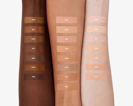 Three forearms wearing various shades of Laura Mercier Real Flawless Weightless Perfecting Concealer