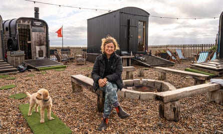 Liz Watson and her sauna business on Brighton beach.