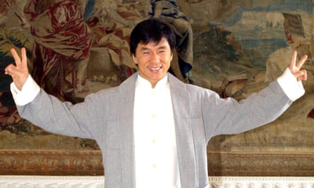 Jackie Chan promoting a film in 2001