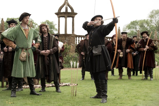 Damian Lewis as Henry VIII and Mark Rylance as the court outsider Thomas Cromwell in the 2015 TV adaptation of Mantel’s wildly popular novel Wolf Hall.