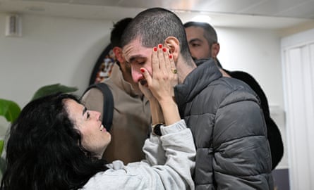 A woman embraces Or Levy