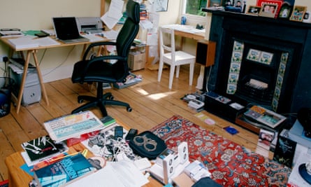 Ian Rankin’s office with some of his hi-fi.