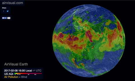 Air Visual’s map of global air pollution