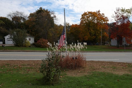 Aftermath of deadly mass shooting in LewistonA U.S. flag is seen at half mast, following a deadly mass shooting in Lewiston, in Lisbon Falls, Maine, U.S. October 26, 2023.