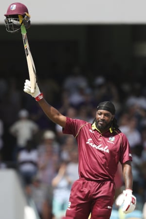 West Indies & Chris Gayle has a & # 39; celebrate after a century to set us up against England.