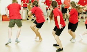 Pupils dance at a primary school in Norfolk.