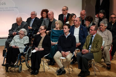 Relatives of victims of Franco's dictatorship attend a tribute in Madrid, October 31, 2025.