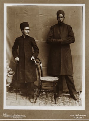 Gholam Hoseyn Mirza Masoud, one of Zell-e-Soltan’s sons, with his personal African slave, Julfa, Isfahan, 1880s