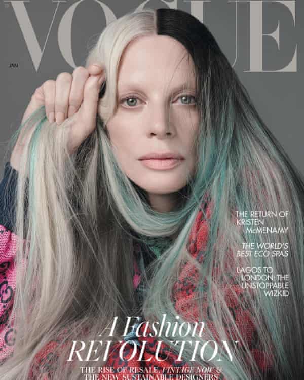 Kristen McMenamy on the cover of British Vogue