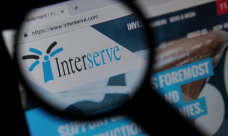 The Interserve website seen through a magnifying glass
