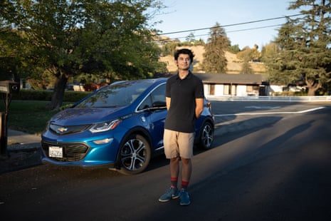 young man with chevy bolt