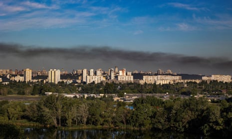 Smoke rises over Kyiv after Russian missile strikes on the Ukrainian capital's outskirts