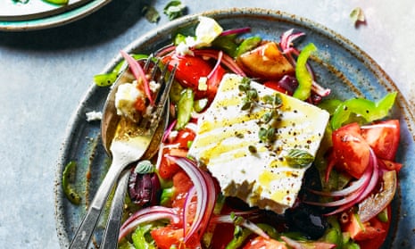 Ultimate Greek Salad by Georgina Hayden. The Observer’s 20 best tomato recipes supplement. Food Stylist: Kim Morphew Prop stylist: Tamzin Ferdinando