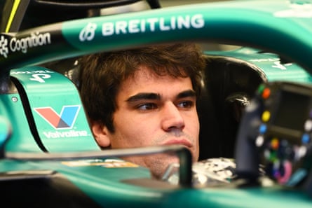 Lance Stroll in his Aston Martin
