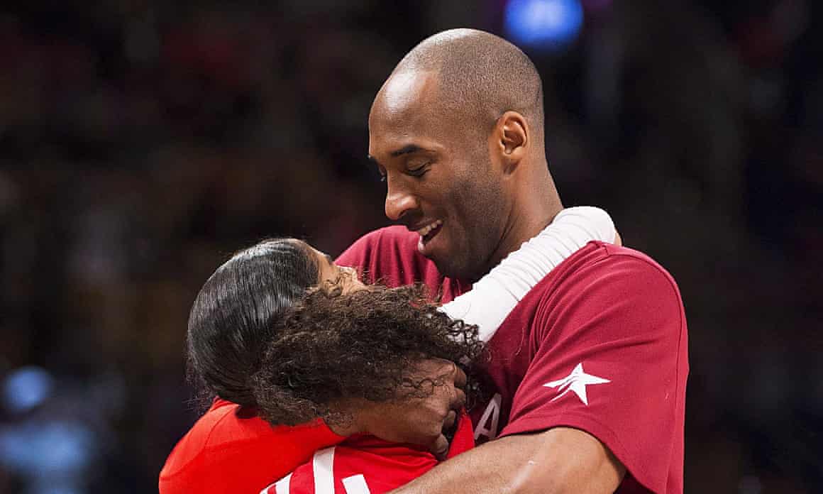 Kobe Bryant hugs his daughter Gianna at an NBA All-Star game in Toronto, February 2016.