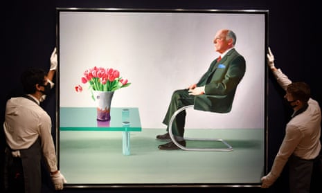 Portrait of Sir David Webster on show at Christie’s auction house in London.