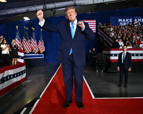 Donald Trump dancing at a rally.