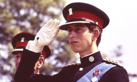 Prince Charles salutes at Cardiff Castle in Wales on 11 June 1969.