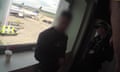 An alleged LabHost scammer being arrested at a UK airport.