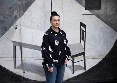 Nataliya Kramar next to chair and table