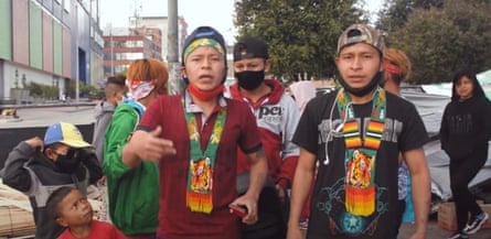 The Colombian rap duo Embera Warra comprises brothers Walter and Gonzalo Queragama