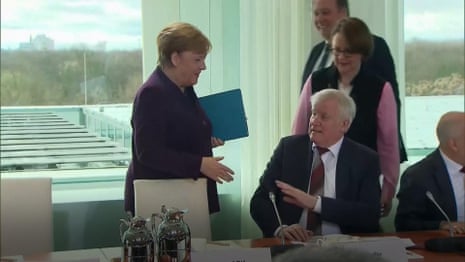 Angela Merkel handshake rejected amid coronavirus fears – video 