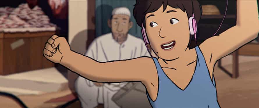 The joy of A-ha … Amin as a boy.