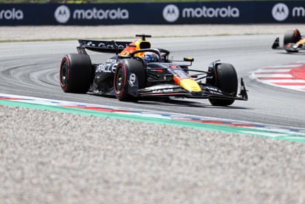 Max Verstappen in his Red Bull takes a corner during the Spanish Grand Prix in Barcelona.