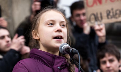 Greta Thunberg joins a climate protest ahead of Davos summit in January.