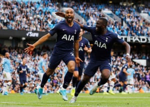 Moura notes the introduction of his second goal with Tanguy Ndombel.
