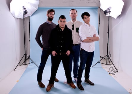 Rostam (second left) in Vampire Weekend in 2013