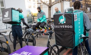 Deliveroo couriers in London