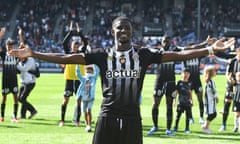 Angers' forward Mohamed-Ali Cho celebrating the defeat of Rennes 2-0 last month. 