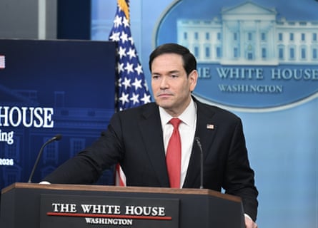 US secretary of state Marco Rubio held a press briefing at the White House on current issues in Washington.