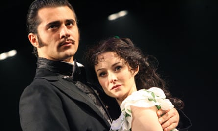 Darius Campbell Danesh as Rhett Butler with Jill Paice as Scarlett O’Hara in a musical adaptationof Gone With the Wind at the New London theatre in 2008.