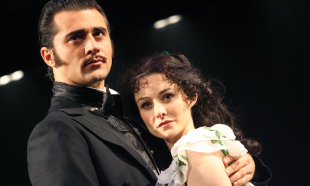 Darius Campbell Danesh as Rhett Butler with Jill Paice as Scarlett O'Hara in a musical adaptation of Gone With the Wind at the New London theater in 2008.