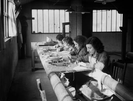 Embroiderers in the 1930s at the workshop begun by William Morris half a century before in Merton Abbey Mills, London.