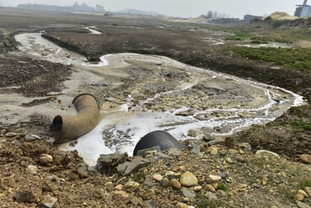 Wastewater outfall near Sateri Fiber and Jiujiang Jinyuan Chemical Fiber viscose plants in Jiangxi, China