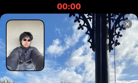 Michael Sun takes a photo in the BeReal app.