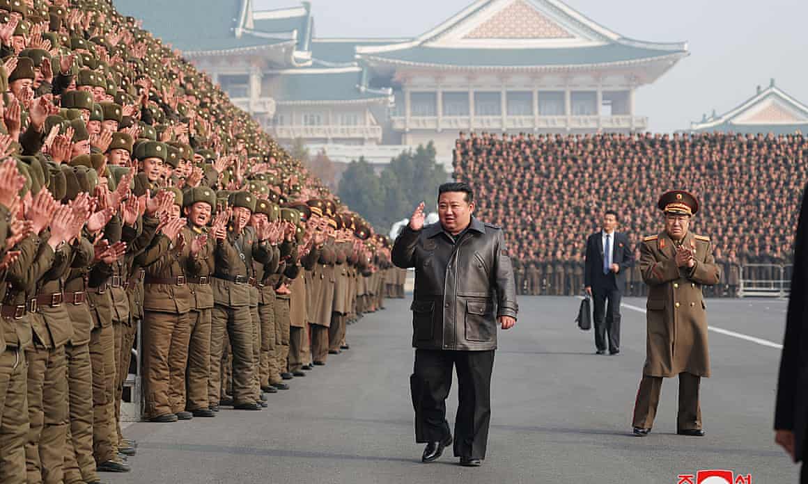 Kim Jong-un inspecting troops