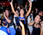 Ecstasy and chaos grip New York City after Knicks win long-sought NBA title – in pictures