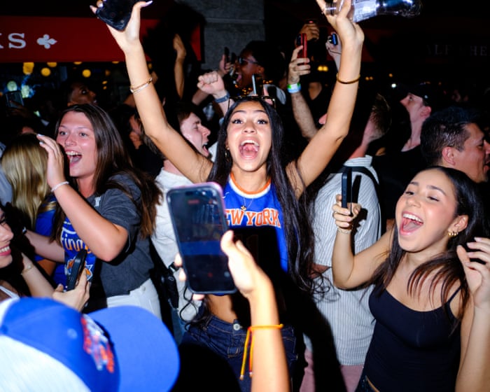 Ecstasy and chaos grip New York City after Knicks win long-sought NBA title – in pictures