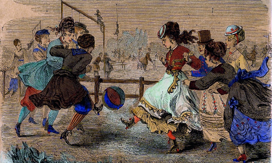 The Girls of the Period Playing Ball, watercolour from 1869 Harper’s Bazaar magazine and the oldest item in the collection.