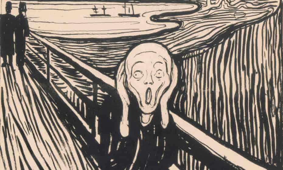Detail from a lithograph Munch made of his famous painting The Scream