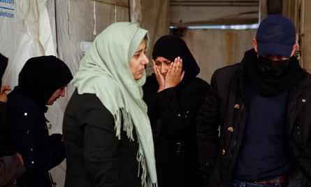 Mourners outside Abu Yousef al-Najjar hospital in Rafah