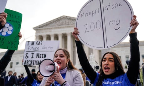 US supreme court seems skeptical of arguments against abortion drug mifepristone