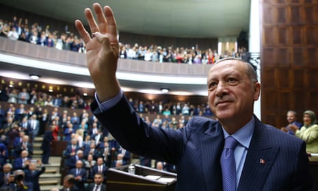 Recep Tayyip Erdoğan addresses his party