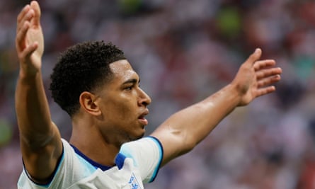 Jude Bellingham to face best friend Gio Reyna in England-USA battle | World Cup 2022 3 Jude Bellingham after scoring the opening goal for England in their 6-2 victory against Iran.