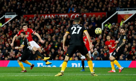 Manchester United’s Harry Maguire shoots.