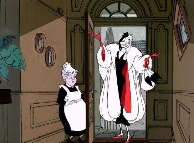 Cruella makes her grand entrance in the 1961 Disney animation 101 Dalmations.